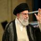 Iran's supreme leader Ayatollah Ali Khamenei gestures to the crowd during a ceremony attended by clerics in the capital Tehran