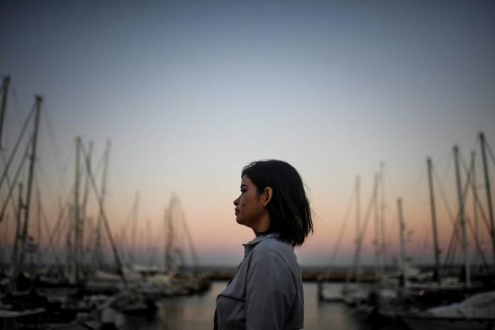 Brazilian Meg Macedo, a 33-year-old lesbian, says she came to Lisbon to study theatre, describing Portugal as "open and progressive"