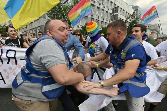More than 8,000 people turned out for Kiev's Gay Pride march amid tight security as far-right activists sought to disrupt the celebration