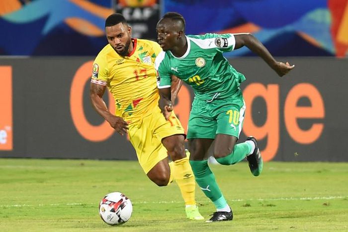 Senegal star Sadio Mane (R) makes a run during the Africa Cup of Nations quarter-final win over Benin in Cairo