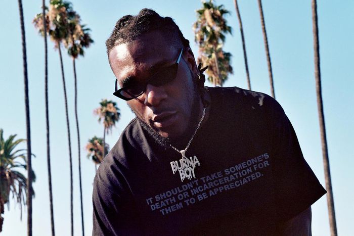 Burna Boy in the sunny streets of California (Aidan Cullen/Rolling Stone)