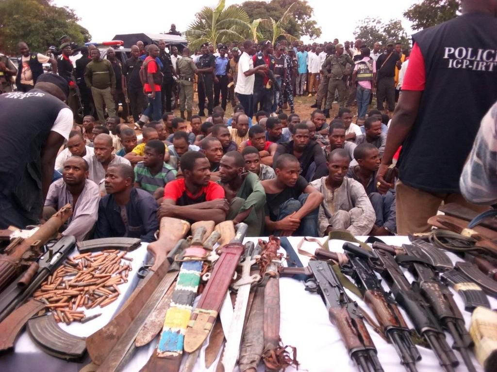 According to the police, 93 suspected kidnappers and armed robbers have been arrested in the past two weeks (Twitter/@MrSomoye)