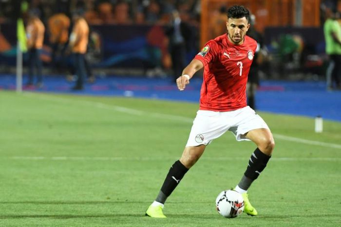 Egypt midfielder Mahmoud 'Trezeguet' Hassan in action at the 2019 Africa Cup of Nations