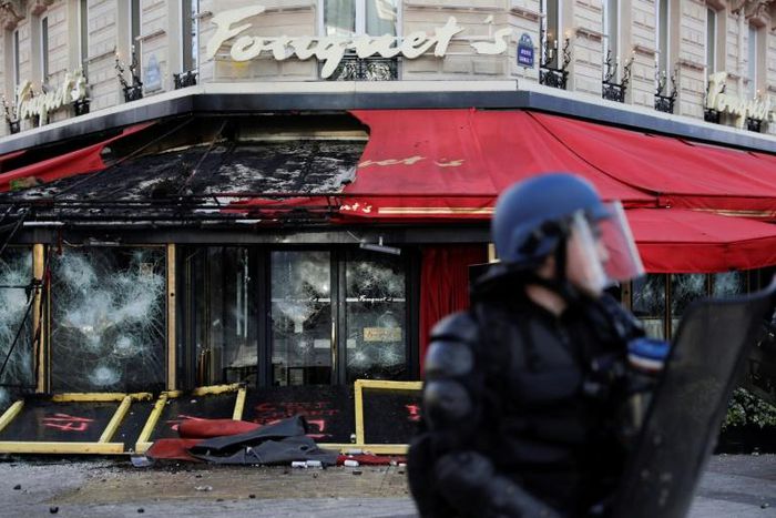 Businesses, banks and boutiques have been targeted in 'yellow vest' protests