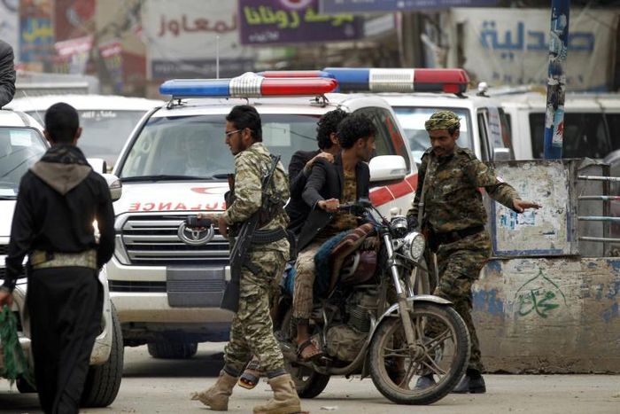 Huthi fighters, similar to the ones pictured May 2019, have intensified attacks against the Saudi kingdom, which launched military operations in Yemen in 2015