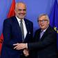European Commission President Jean Claude Juncker (R), had warned Albania's Prime Minister Edi Rama to expect disappointment about accession talks