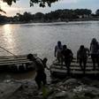 Central American migrants use a makeshift raft to illegally cross the Suchiate river from Tecun Uman, in Guatemala, to Ciudad Hidalgo, Mexico -- the US is trying to stem the flow of migrants towards the US border