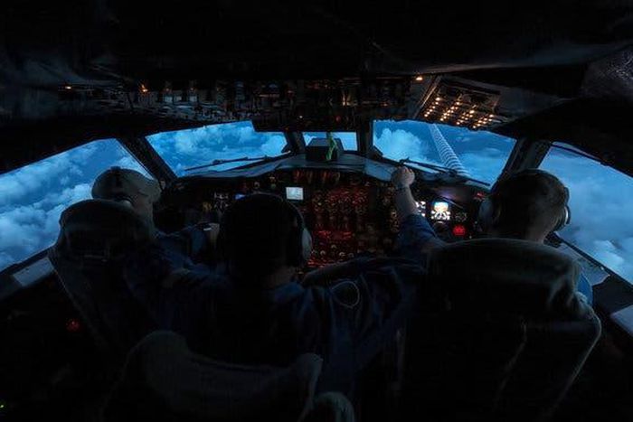 Flying into the churning belly of the beast