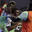 Alex Iwobi and Super Eagles teammates (Twitter/CAF)