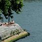 Meteorologists forecast temperatures exceeding 40 degrees Celsius (104 Fahrenheit) in France, Spain and Greece on Thursday and Friday. People are shown here sunbathing on the banks of the Seine in Paris People sun bath on the bank of the river Seine, d...