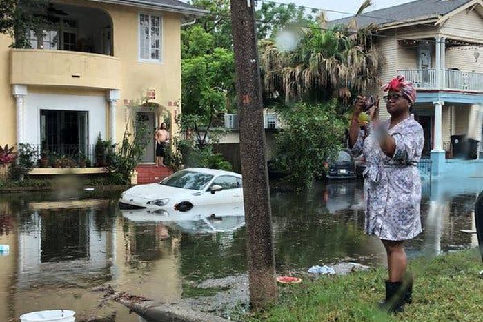Storm, brimming with rain, barrels toward waterlogged Louisiana