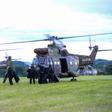 French elite police officers arrived by helicopters at the high-security prison in Conde-sur-Sarthe