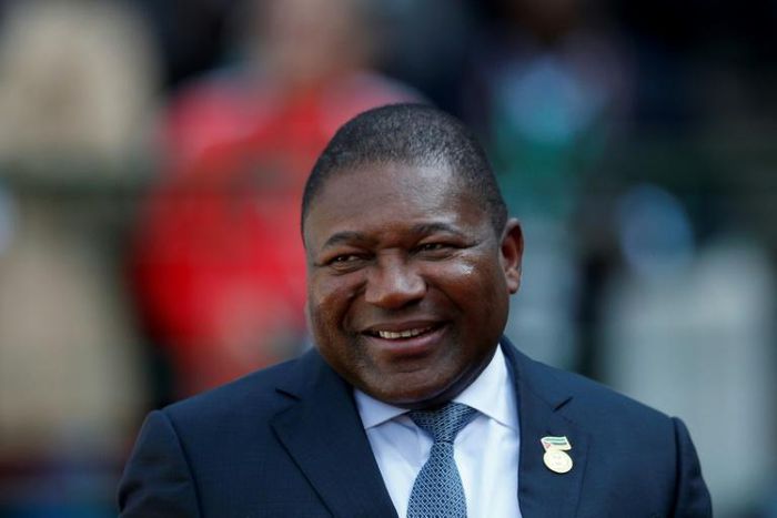 Mozambique's President Filipe Nyusi, pictured in May 2019, held a ceremony with Anadarko executives
