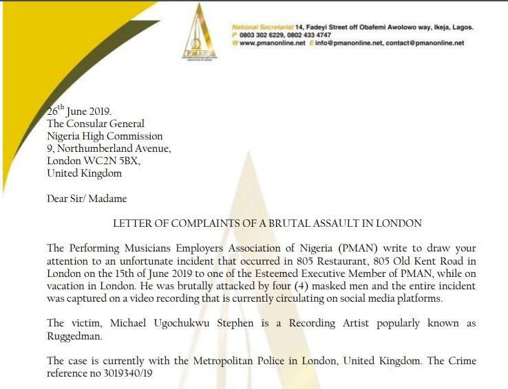 The body in a one-page letter addressed to the commission requested that a detailed investigation be carried out on the attacked melted upon Rugged a while on a visit to the United Kingdom
