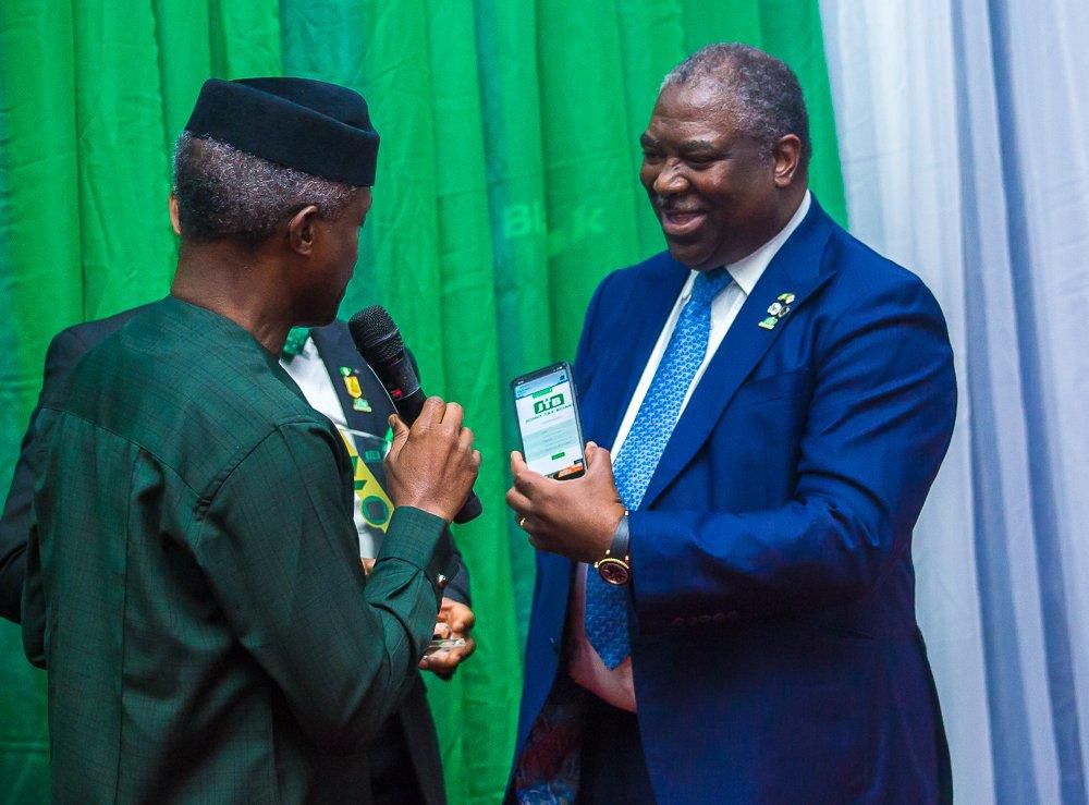Vice President Yemi Osinbajo flags off the New National Taxpayer Identification Number (TIN) Registration System in Abuja. 1st, July 2019. [Twitter/Buhari Sallau]