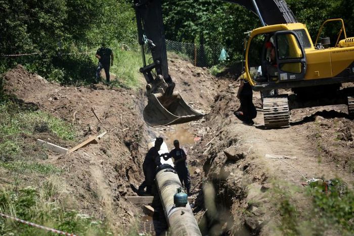 Pipes will divert up to 90 percent of the water from Rakita's river to an energy-generating turbine