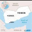 Map of Yemen locating Aden, where dozens are killed or wounded in an attack on a military camp Thursday