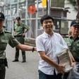 Hong Kong democracy activist Joshua Wong smiled as he walked free from prison