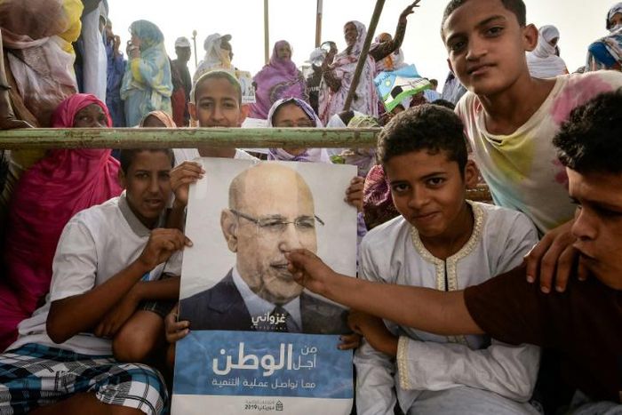 Rally: Supporters of Mohamed Ould Ghazouani, the frontrunner in Saturday's presidential race