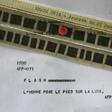 This 2019 photograph shows the AFP flash, stored in the agency's microfilmed archives, that announced that man had stepped on the Moon for the first time in July 1969