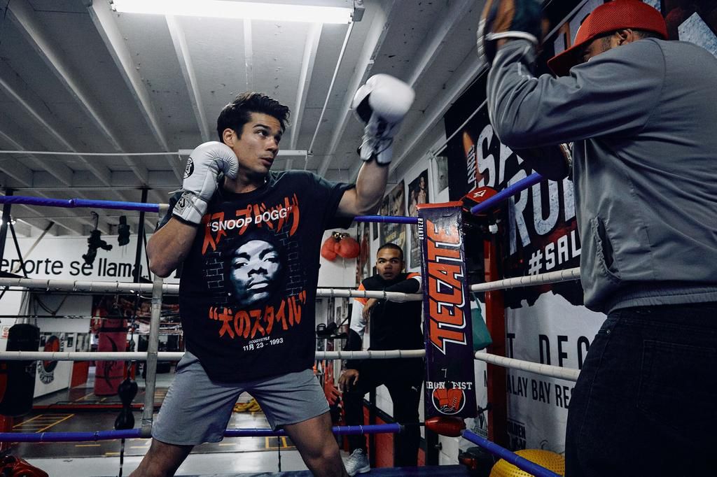 Tanner training in the ring.