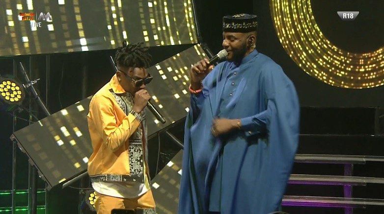 Mayorkun told Ebuka Obi-Uchendu that he's rooting for Tacha in the BBNaija Pepper Dem house. [Twitter/BigBroNaija]