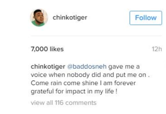 Chinko Ekun shows gratitude to Olamide. (Information Nigeria)