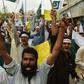 Supporters of the Pakistani militant organisation Jamaat-ud-Dawa (JuD) took part in an anti-India protest rally in Karachi