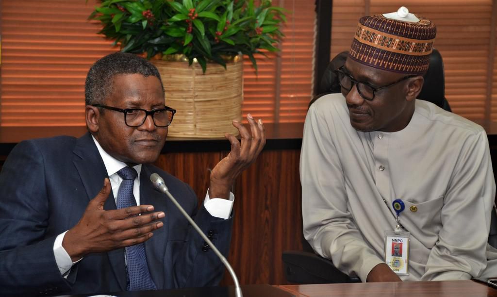 Group Managing Director of NNPC, Mele Kyari and Aliko Dangote  [Twitter/@NNPCgroup]