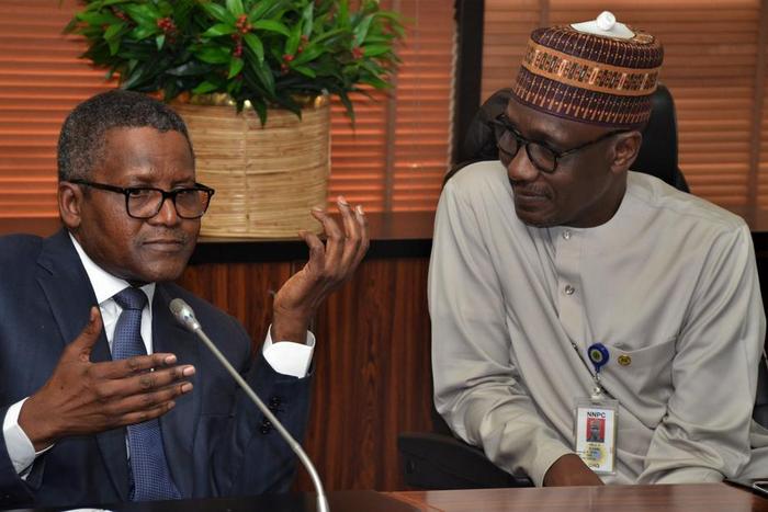Group Managing Director of NNPC, Mele Kyari and Aliko Dangote  [Twitter/@NNPCgroup]