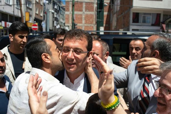 Ekrem Imamoglu (C), Istanbul mayoral candidate, has promised a battle for democracy in the rerun of the city's election