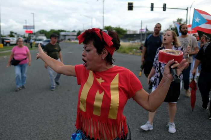 Puerto Ricans protesting in San Juan on July 29, 2019, against Wanda Vazquez, Puerto Rico's current Secretary of Justice, as successor for disgraced governor Ricardo Rossello: after Vasquez refused the job, Rossello nominated Pedro Pierluisi to take ov...