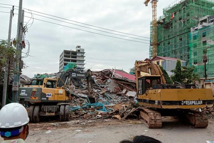 Dozens are feared buried in a building collapse in the Cambodian beachtown of Sihanoukville