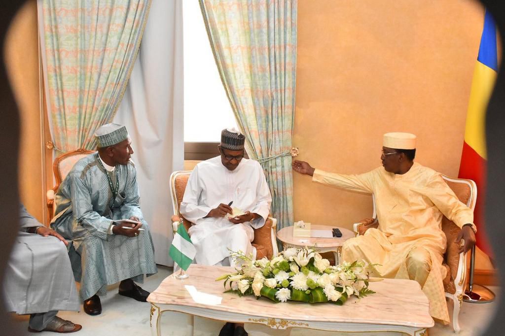 President Buhari and President Idris Deby Itno of Chad hold bilateral meeting in Makkah, Saudi Arabia on the margins of the Organisation of Islamic Cooperation (OIC) Summit (Twitter NGRPresiden)