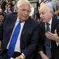 US Ambassador to Israel to David Friedman (L) speaks with White House adviser Jason Greenblatt at an event organised by an Israeli settler-linked group in mainly Palestinian east Jerusalem on June 30, 2019