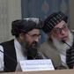 Mullah Abdul Ghani Baradar (L) and Stanikzai Sher Mohammad Abbas Abbas, of the Afghan Taliban, during May, 2019 talks in Moscow with leading Afghan politicians -- but not the Kabul administration