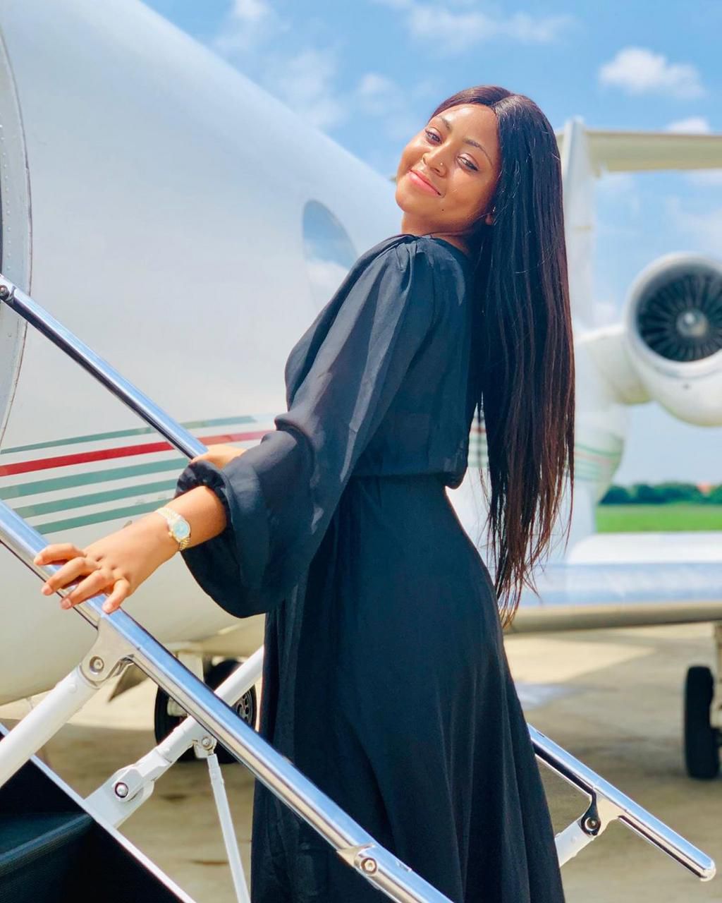 The music star took to her Instagram page on Wednesday, July 31, 2019, where she shared a series of photos of her step kids and herself as they go on vacation in Ghana.[Instagram/ReginaDaniels]