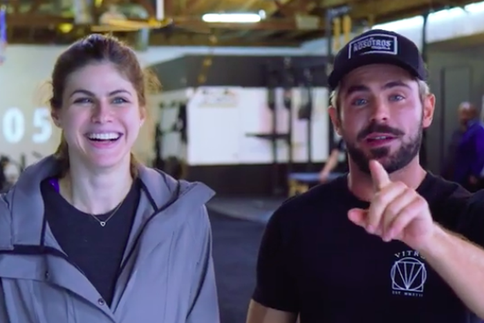 Zac Efron Works on His Core With 'Baywatch' Buddy