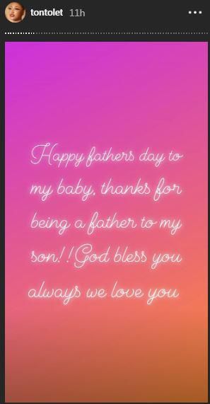 Tonto Dikeh has a message for deadbeat dads on Fathers day [Instagram/TontoDikeh]