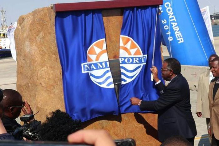 Namibia's president Hage Geingob inaugurates a new port terminal at Walvis Bay