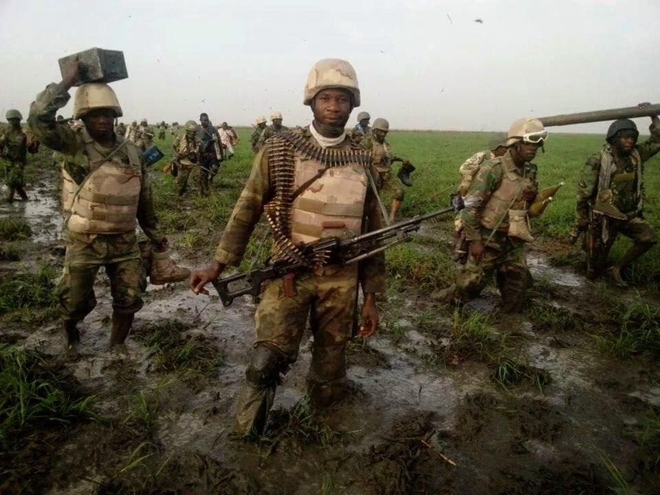 Nigerian soldiers in Sambisa Forest