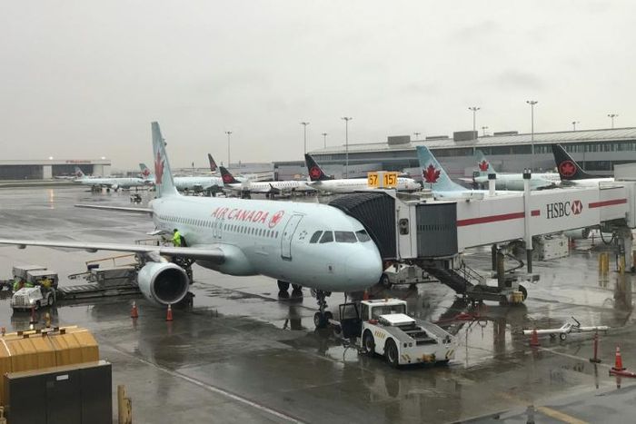 Tiffani Adams was left onboard an Air Canada plane after landing, and woke up alone in the darkened aircraft