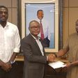 The Super Eagles of Nigeria have received a cheque of $50000 from DSangote (Twitter/NFF)
