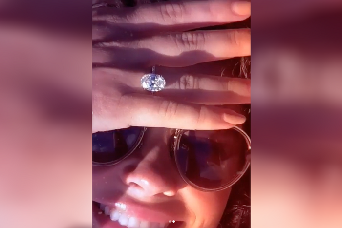 Sarah Hyland Shows Off Engagement Ring In Bikini