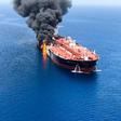 A picture obtained by AFP from Iranian News Agency ISNA shows fire and smoke billowing from the Norwegian-owned Front Altair tanker, said to have been attacked in the waters of the Gulf of Oman