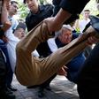 Protests are rare in Kazakhstan and activists often risk arrest