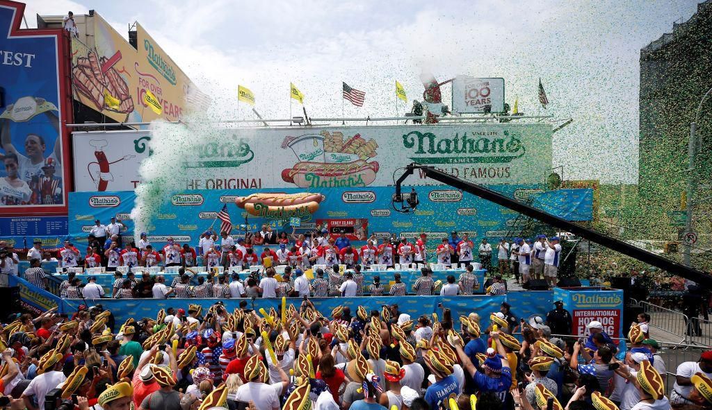 The 2018 Nathans hot dog eating contest.