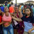 Relatives of inmates react after getting information about their loved ones a day after a riot at the Altamira Regional Recovery Center in the northern city of Altamira in Brazil