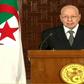 An image grab from the Algerian national television chanel on July 3, 2019, shows Algerian interim President Abdelkader Bensalah addressing the nation