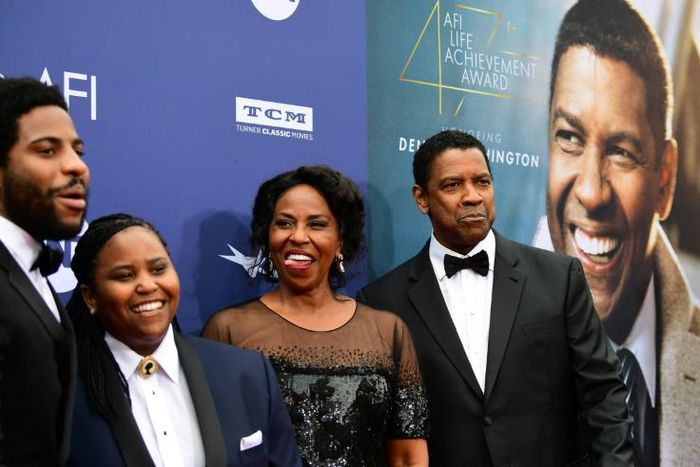 Denzel Washington (right, with his wife Pauletta and two of their four children, Malcolm and Katia) is one of only four black stars to win a best actor Oscar